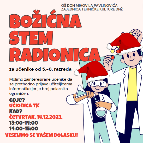 BOŽIĆNA STEM RADIONICA