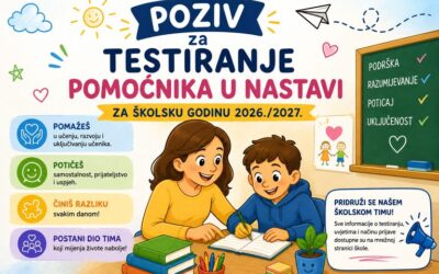 Poziv za testiranje pomoćnika u nastavi za školsku godinu 2026./2027.