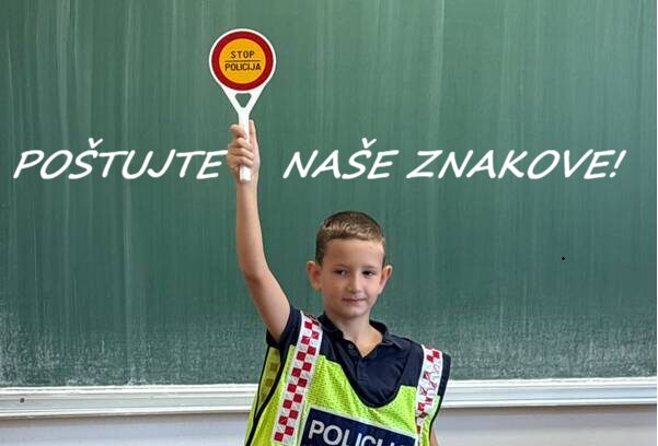 Policijski službenici PP Metković posjetili naše prvašiće u sklopu akcije „Poštujte naše znakove“!